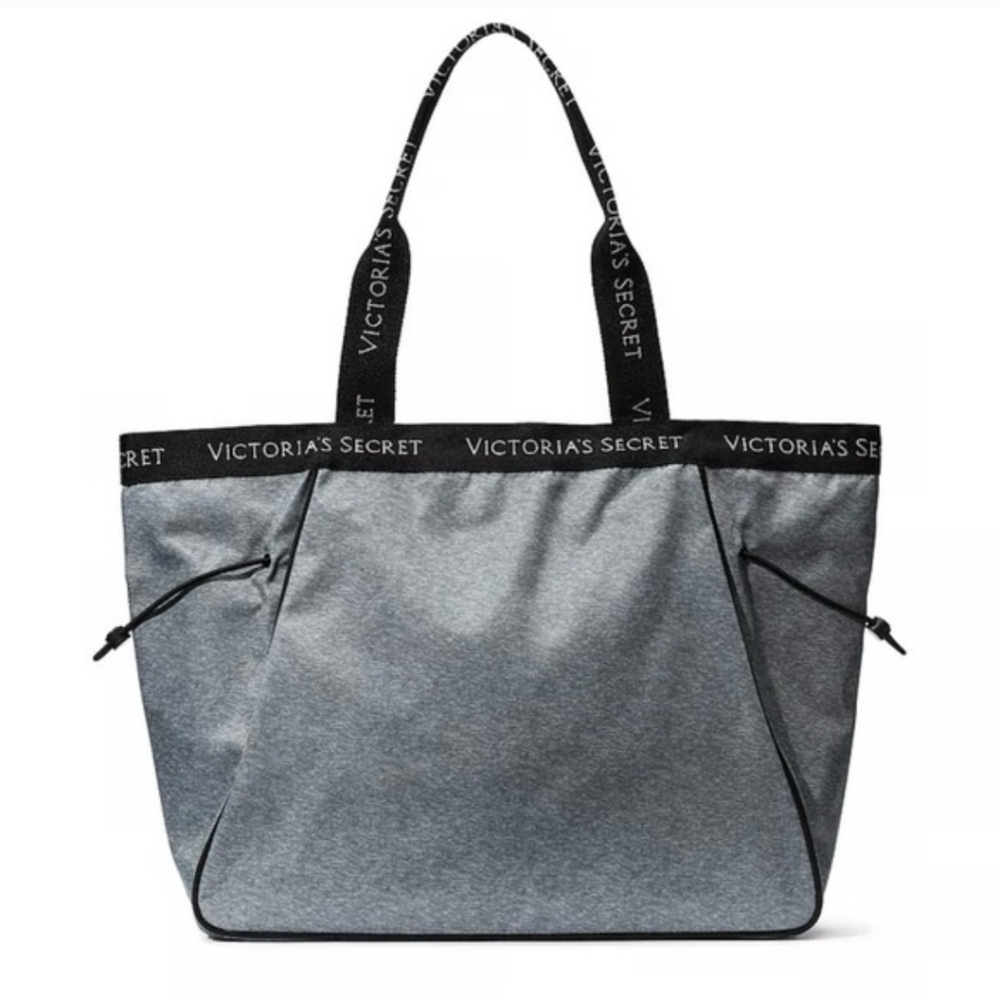 Victoria's Secret Grey Zip Cinch Gym Tote Bag
